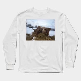 Scottish Highland Cattle Cow and Calf 1880 Long Sleeve T-Shirt